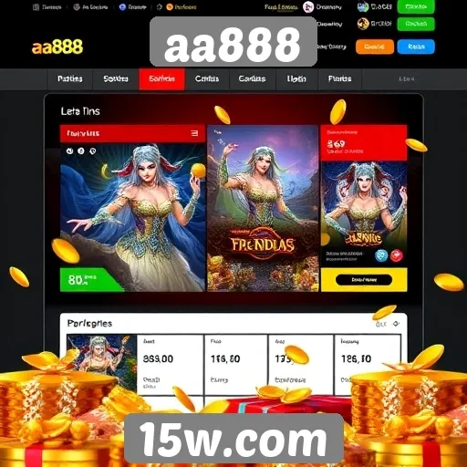 Interface do usuário no site aa888